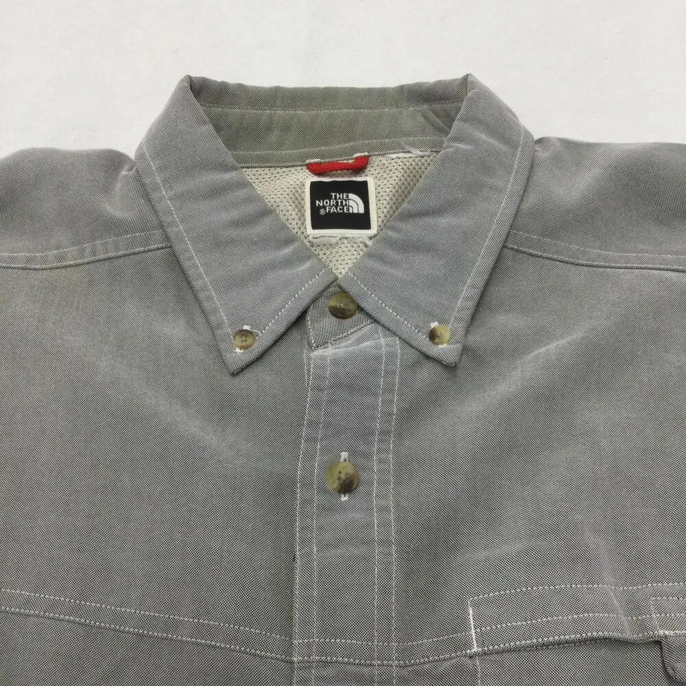 The North Face Shirt Mens 2XL Gray Check Twill Long Sleeve Button Down Casual